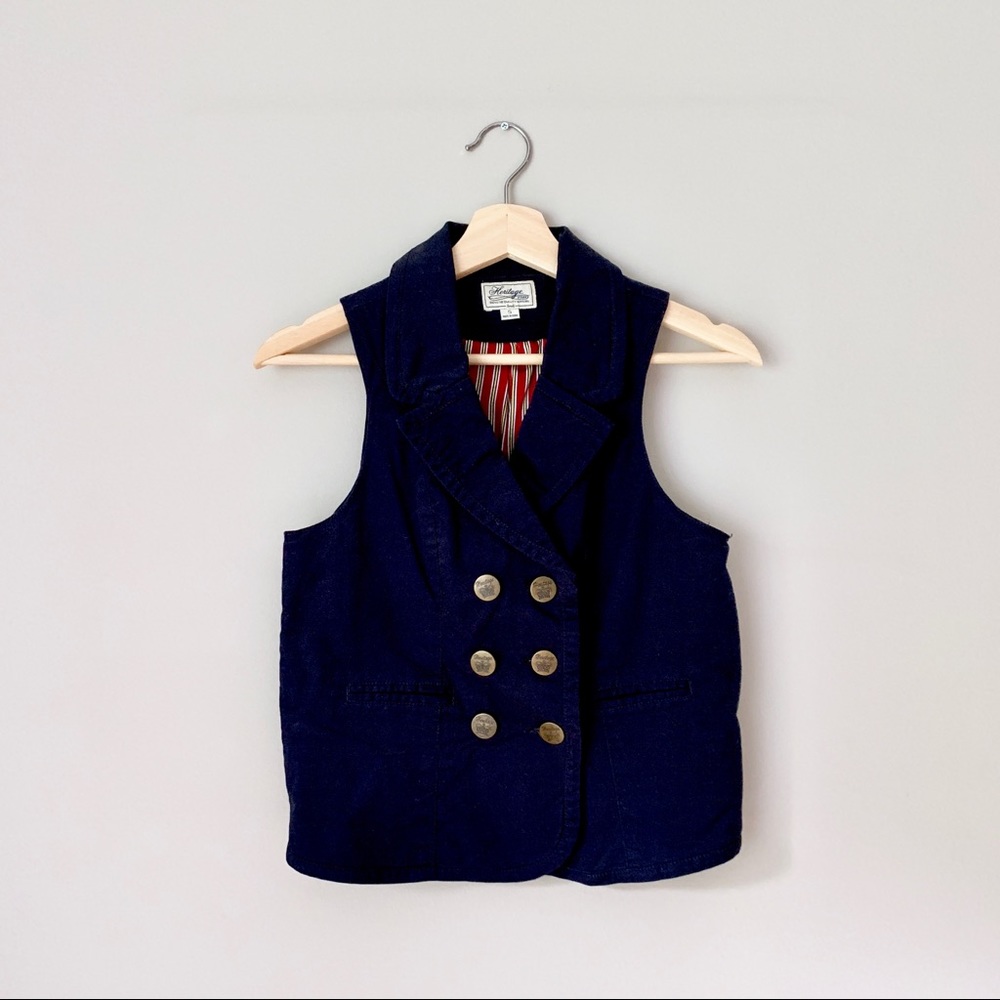 {Heritage 1981} Navy Button Vest - Picture 2 of 5